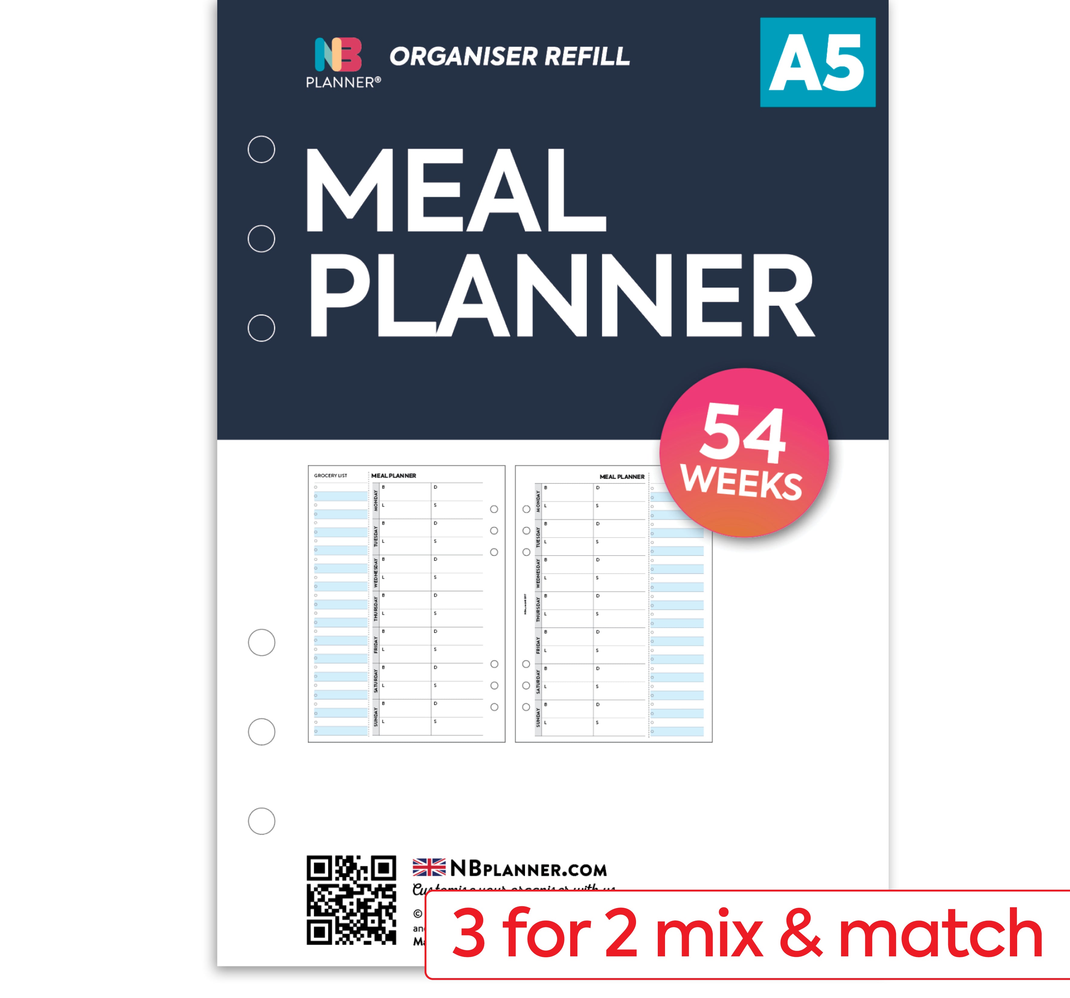  A5 Size Planner Recipe Inserts, A5 Size Meal Planning