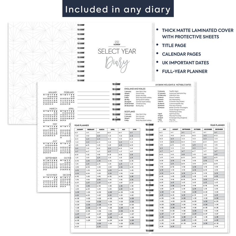 A5 Week on one page spiral diary | Monthly/Weekly | Personalise