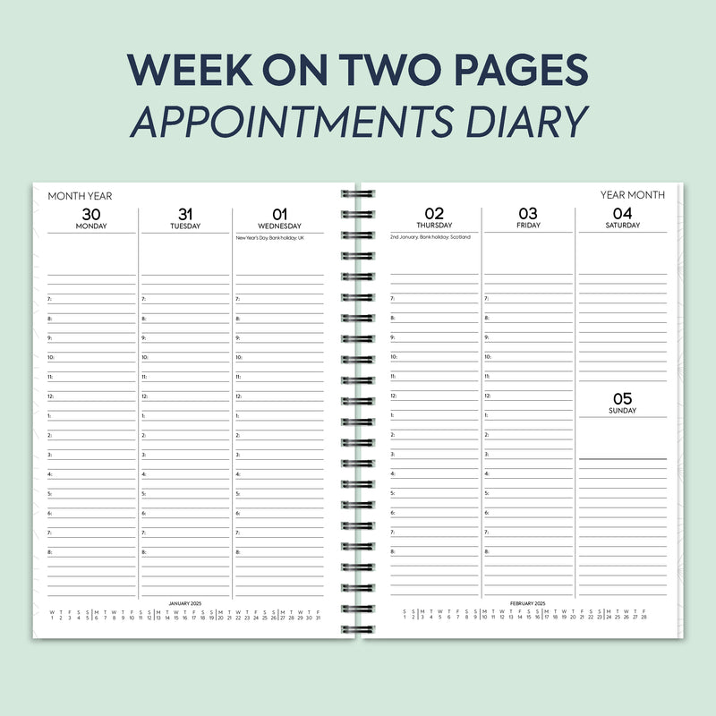 A5 Week on two pages appointments spiral diary | Monthly/Weekly | Personalise