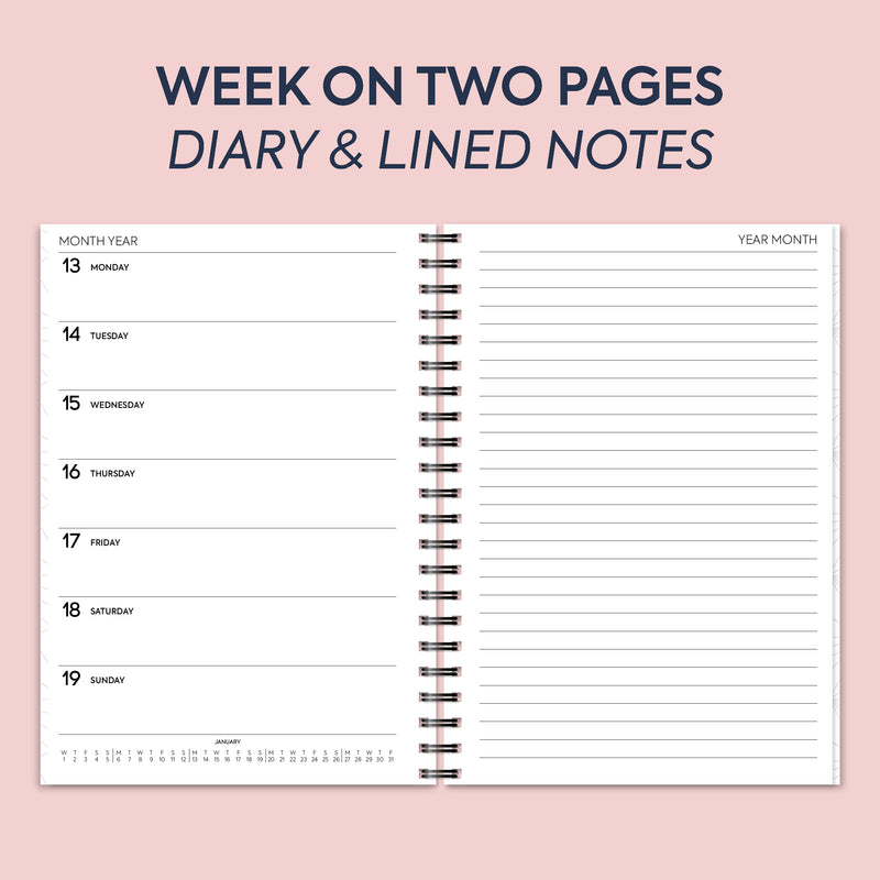 A5 Week on two pages diary & notes spiral | Monthly/Weekly | Personalise