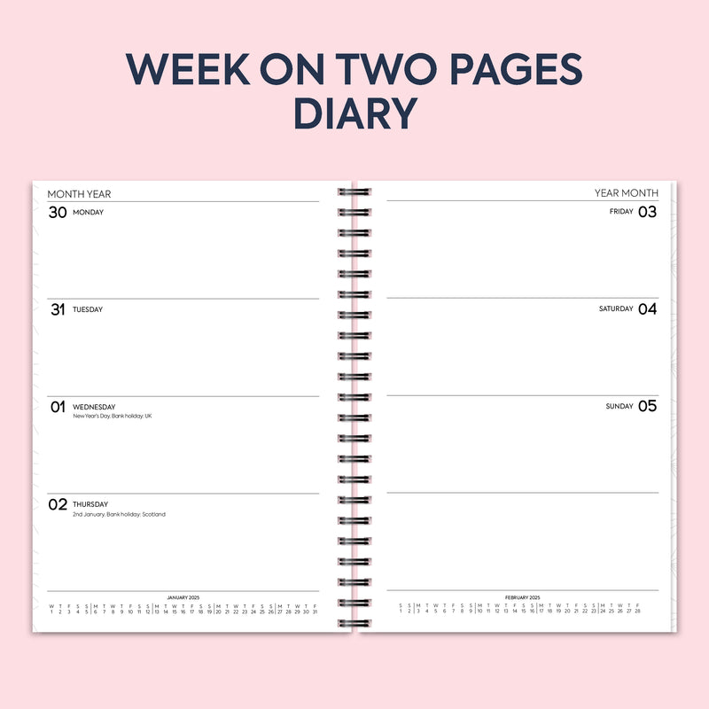 A5 Week on two pages spiral diary | Monthly/Weekly | Personalise