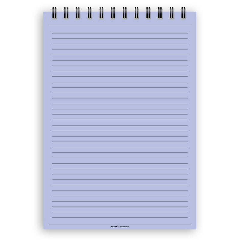 A5 narrow-ruled notepad | Spiral desk pad | Coloured and white paper