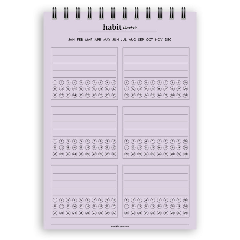 A5 habit tracker notepad | Spiral desk pad | Coloured and white paper