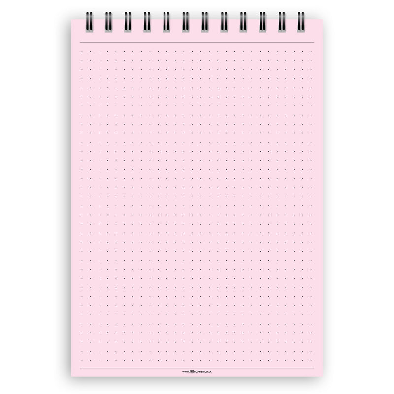 A5 dotted paper notepad | Spiral desk pad | Coloured and white paper