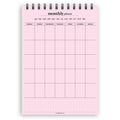 A5 monthly planner notepad | Spiral desk pad | Coloured and white paper