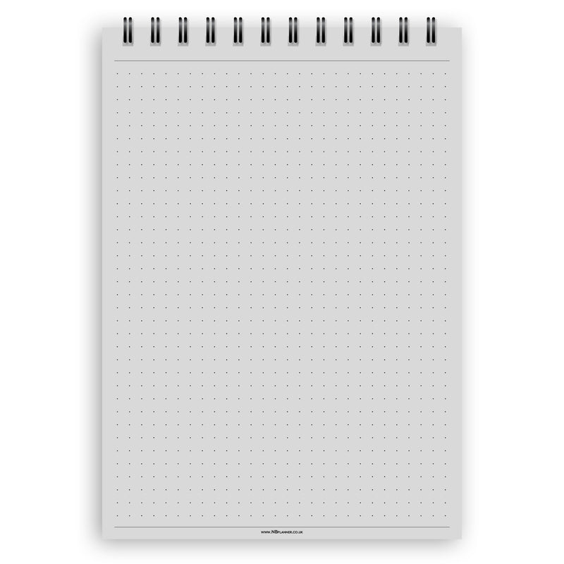 A5 dotted paper notepad | Spiral desk pad | Coloured and white paper