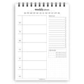 A5 weekly planner notepad | Spiral desk pad | Coloured and white paper