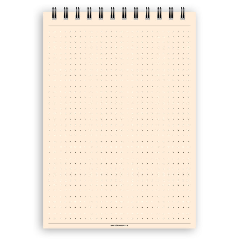 A5 dotted paper notepad | Spiral desk pad | Coloured and white paper