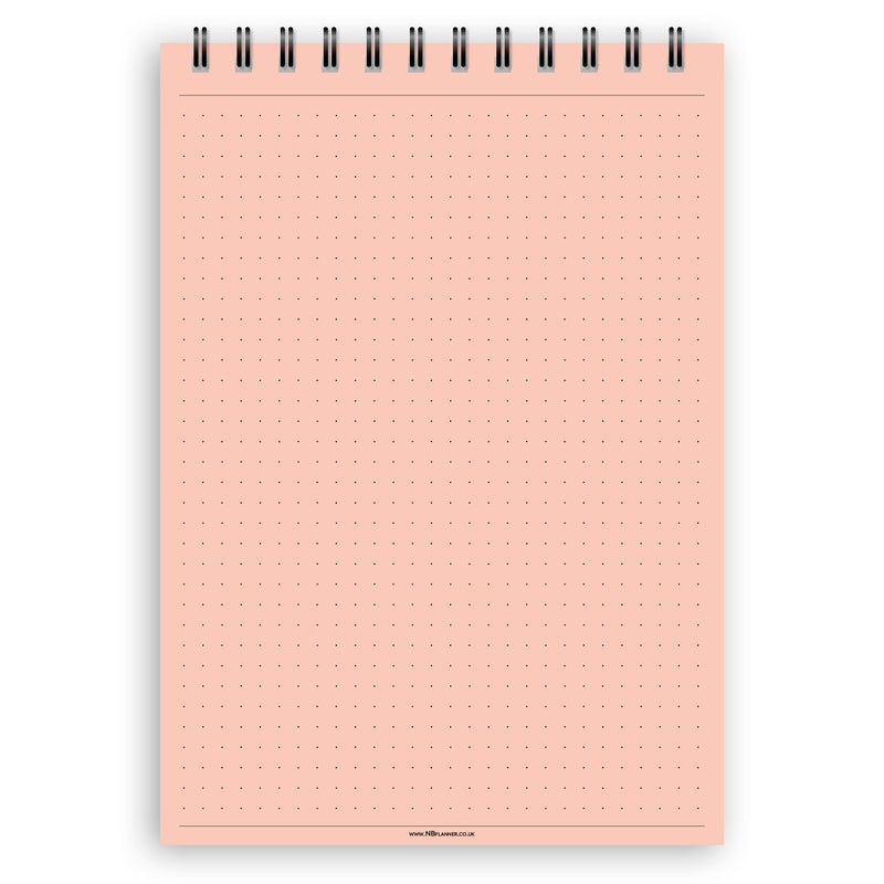 A5 dotted paper notepad | Spiral desk pad | Coloured and white paper