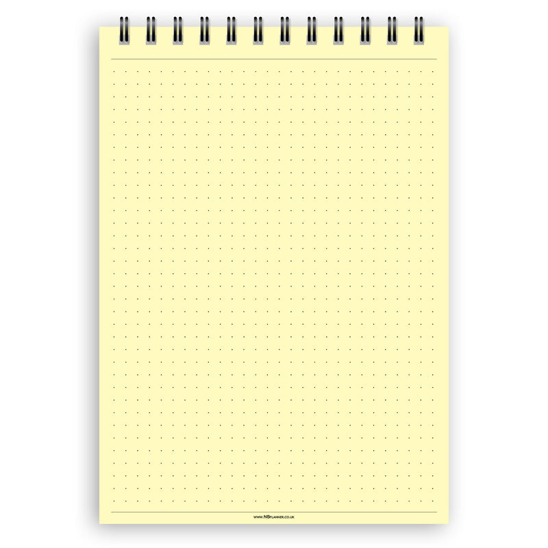 A5 dotted paper notepad | Spiral desk pad | Coloured and white paper