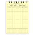 A5 monthly planner notepad | Spiral desk pad | Coloured and white paper