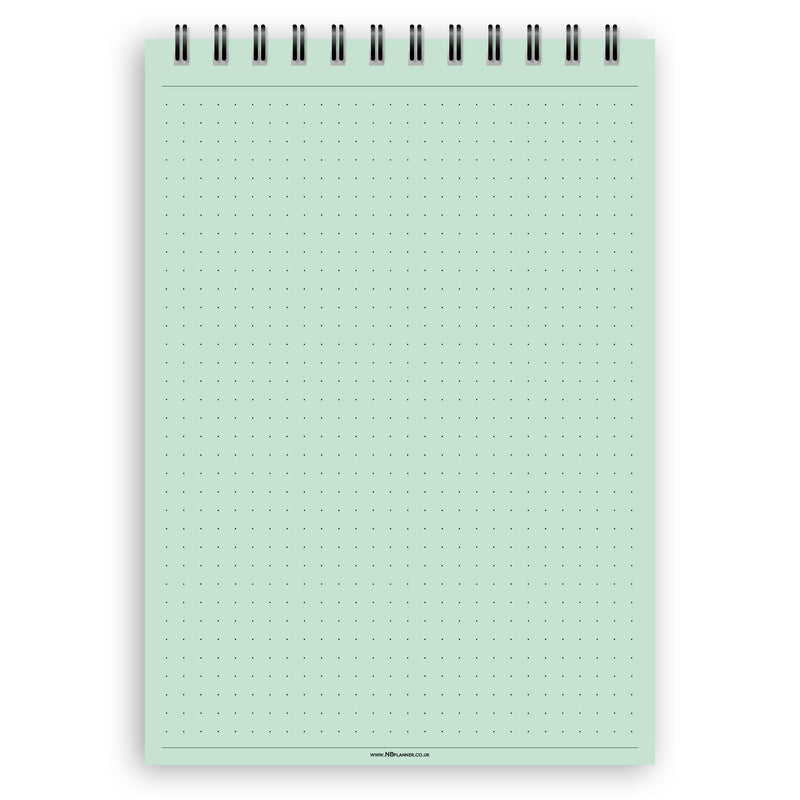 A5 dotted paper notepad | Spiral desk pad | Coloured and white paper