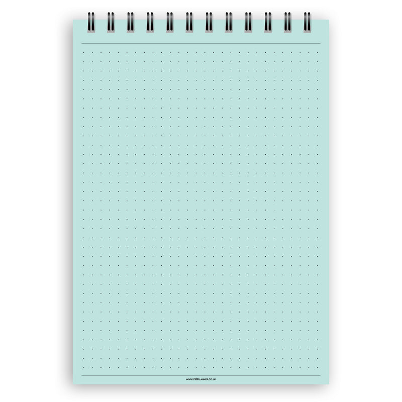 A5 dotted paper notepad | Spiral desk pad | Coloured and white paper