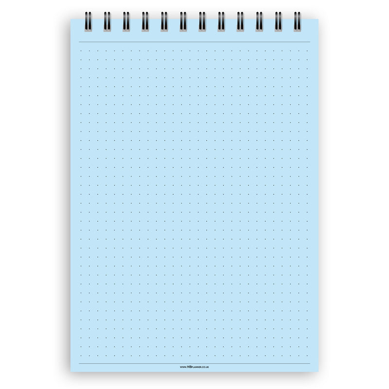 A5 dotted paper notepad | Spiral desk pad | Coloured and white paper