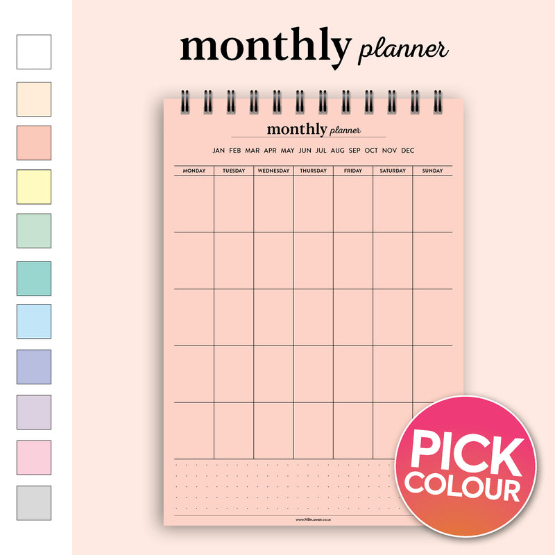 A5 monthly planner notepad