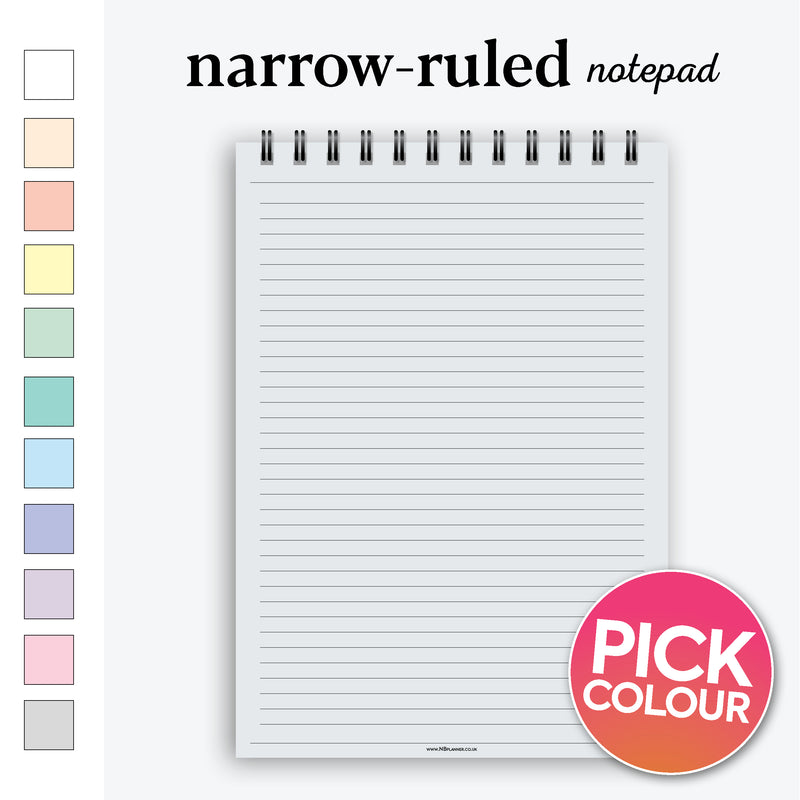 A5 narrow-ruled notepad