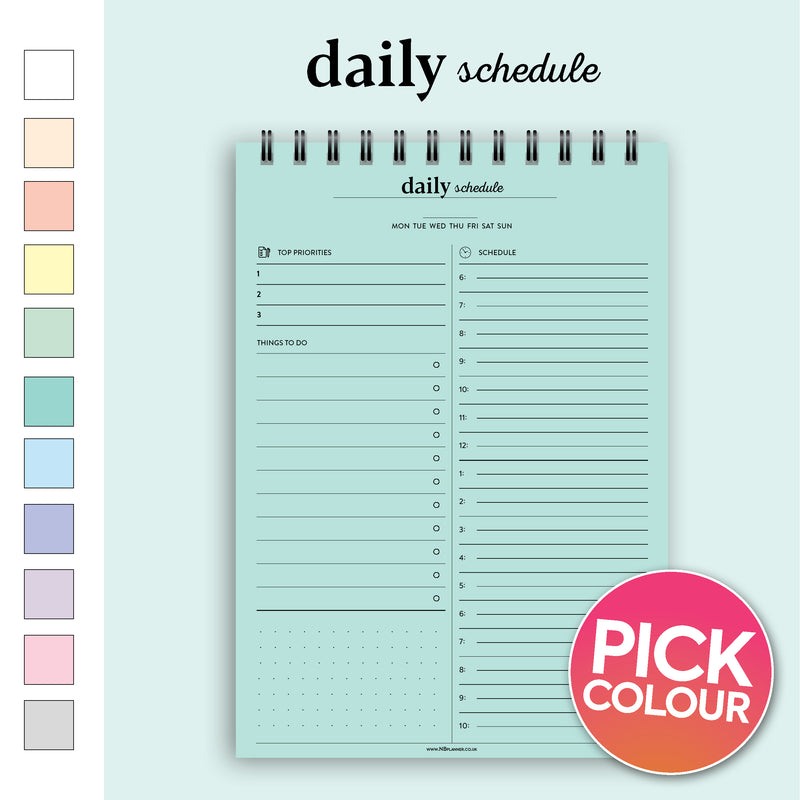 A5 daily schedule notepad 