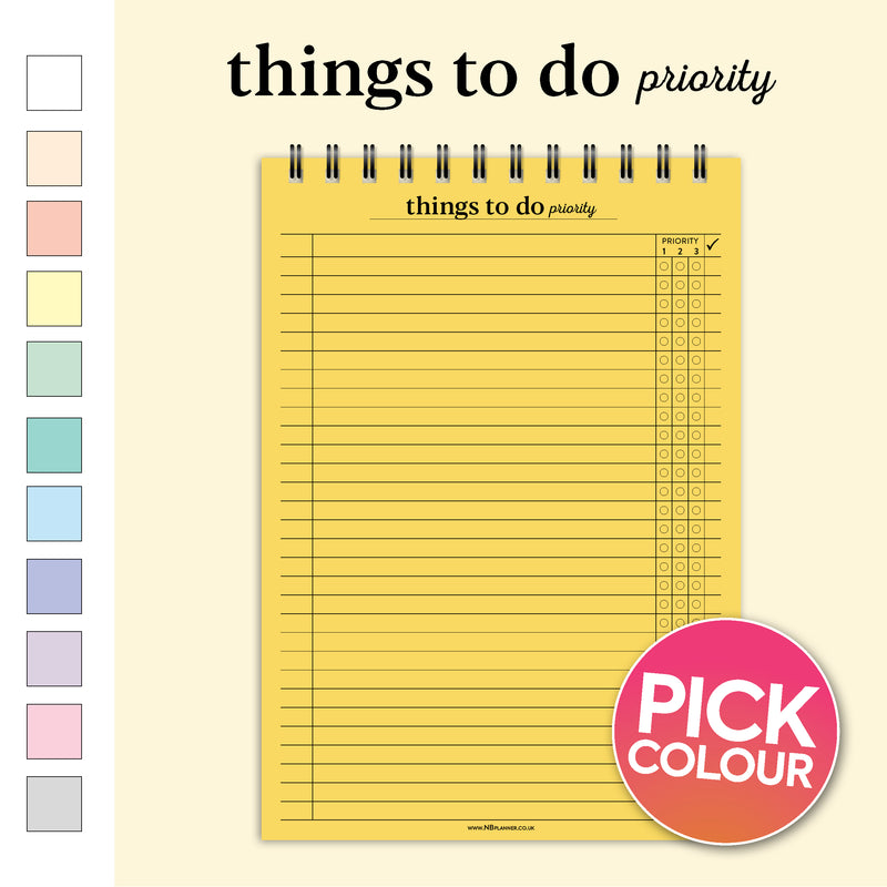 Things to do A5 notepad