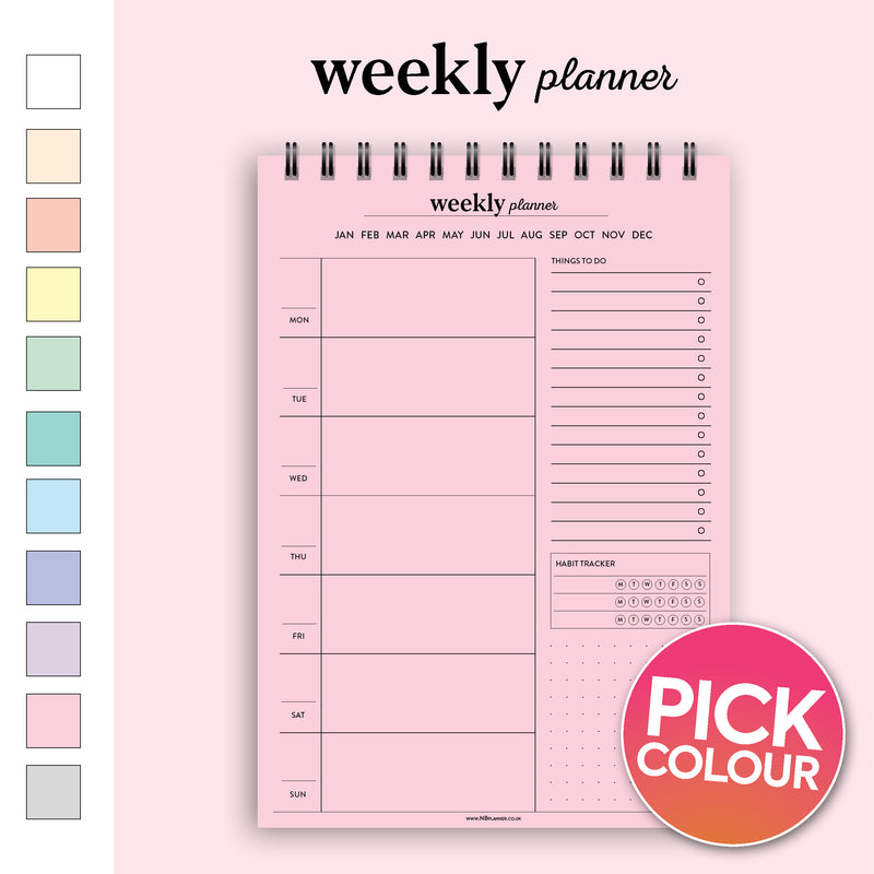 A5 weekly planner notepad