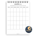 A5 monthly planner notepad | Spiral desk pad | Coloured and white paper