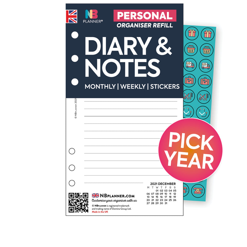 Filofax Personal size refill diary insert