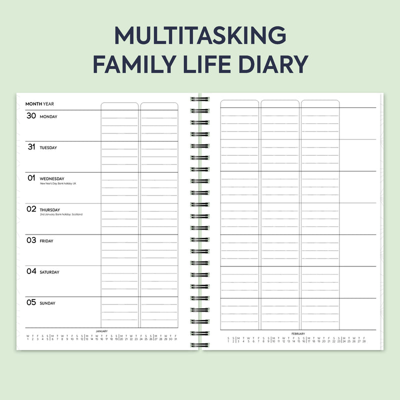 A5 Multitasking  / Family life spiral diary | Monthly/Weekly | Personalise