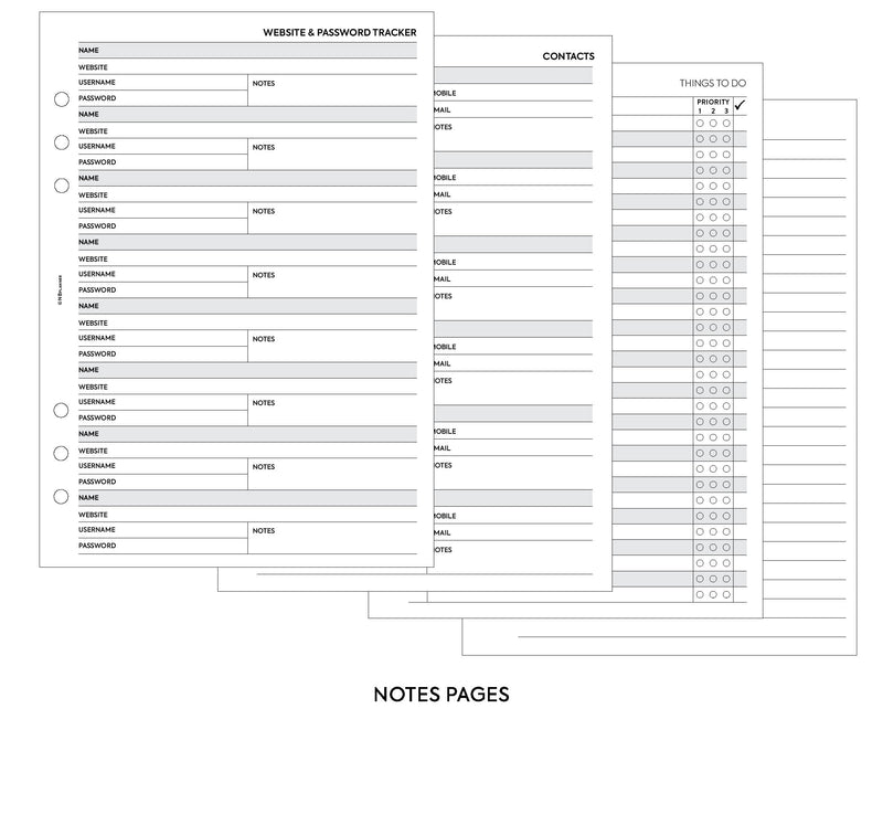 2025 A5 size Week On Two Pages Diary organiser refill | Monthly/Weekly | Fountain pen friendly