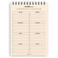 A5 weekly todos notepad | Spiral desk pad | Coloured and white paper