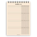 A5 weekly checklist notepad | Spiral desk pad | Coloured and white paper