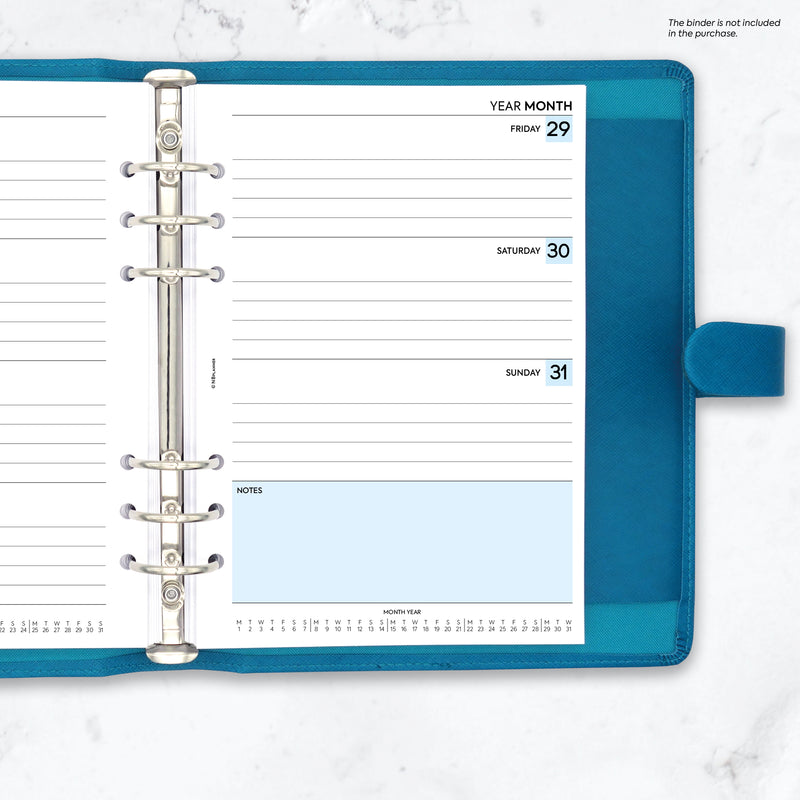 A5 size Week on two pages lined diary organiser refill | Monthly / weekly | Classic collection