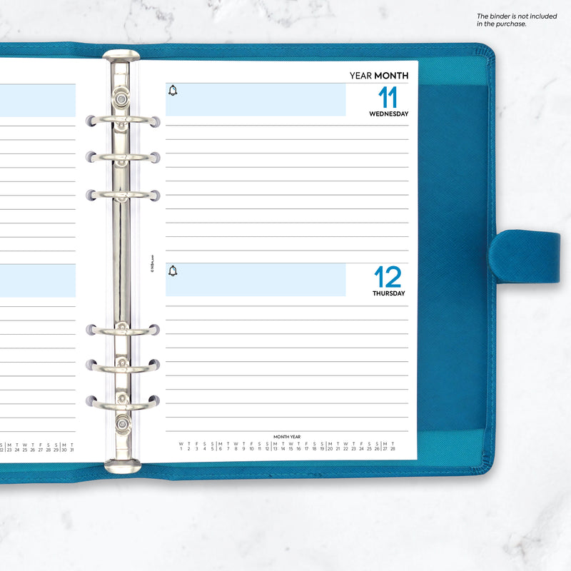 A5 size Two days on one page lined diary organiser refill | Classic collection