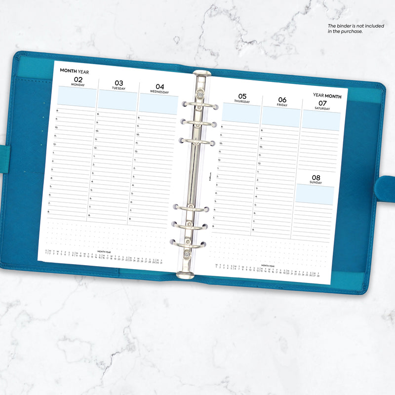 A5 size Week on two pages diary with appointments organiser refill | Monthly / weekly | Classic collection