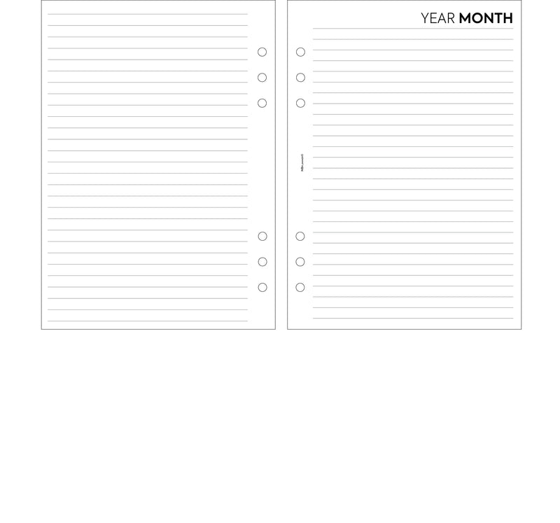 A5 size Month On One Page diary organiser refill | Essential