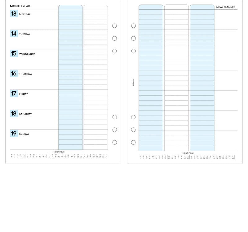 A5 size Family life planner organiser refill | Classic collection