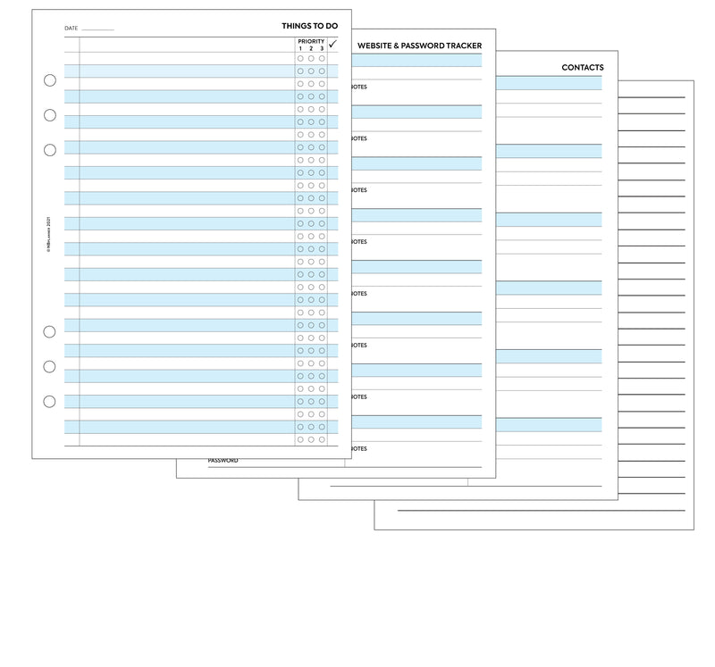 A5 size Week on two pages lined diary organiser refill | Monthly / weekly | Classic collection