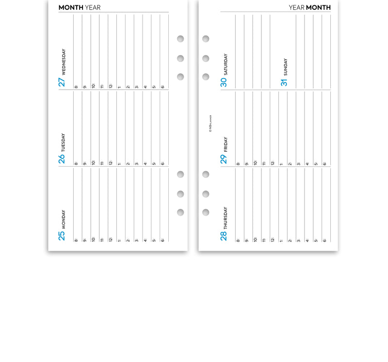 Filofax Refill 2024 Personal White - Week on 2 pages Horizontal