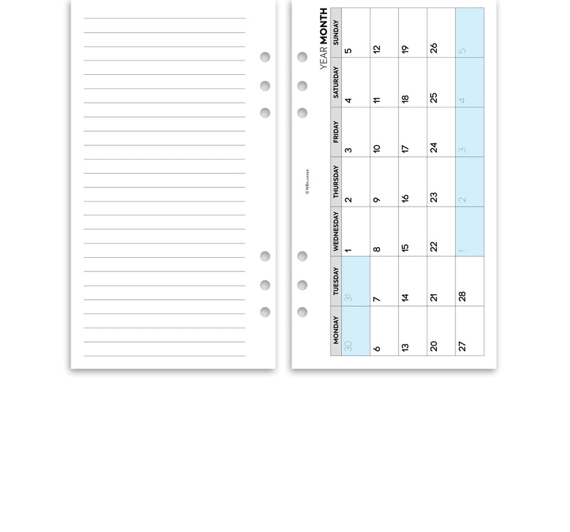 2024 Filofax Personal COMPATIBLE Week on one page diary refill