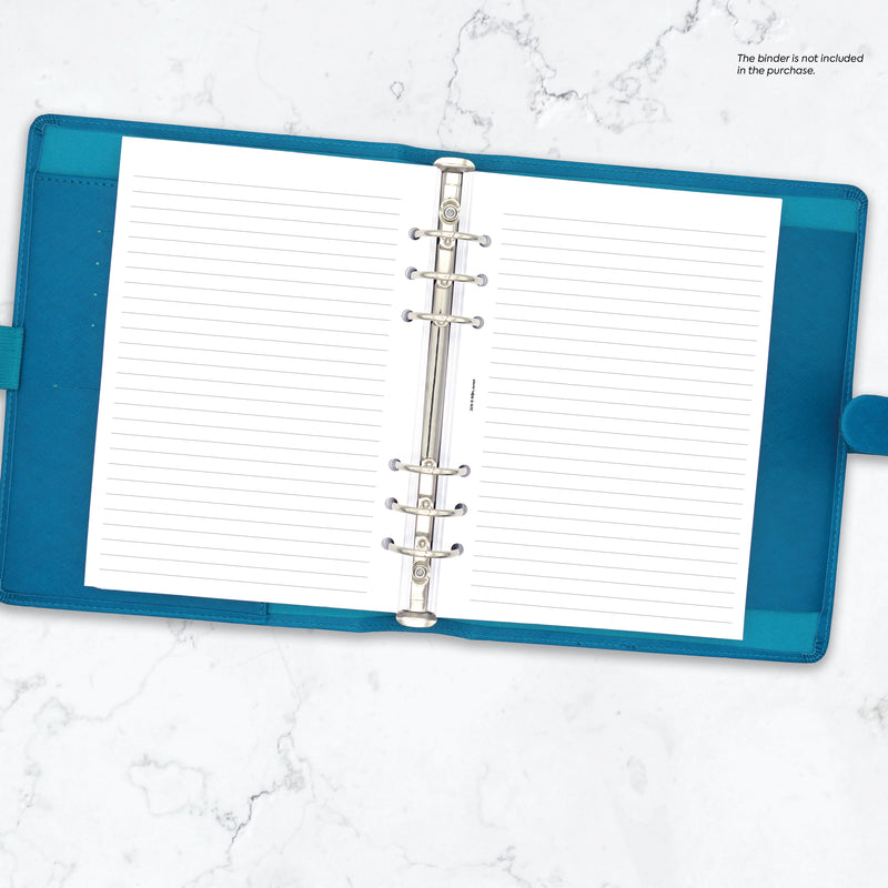 A5 size wide-ruled notepaper organiser refill | Essential